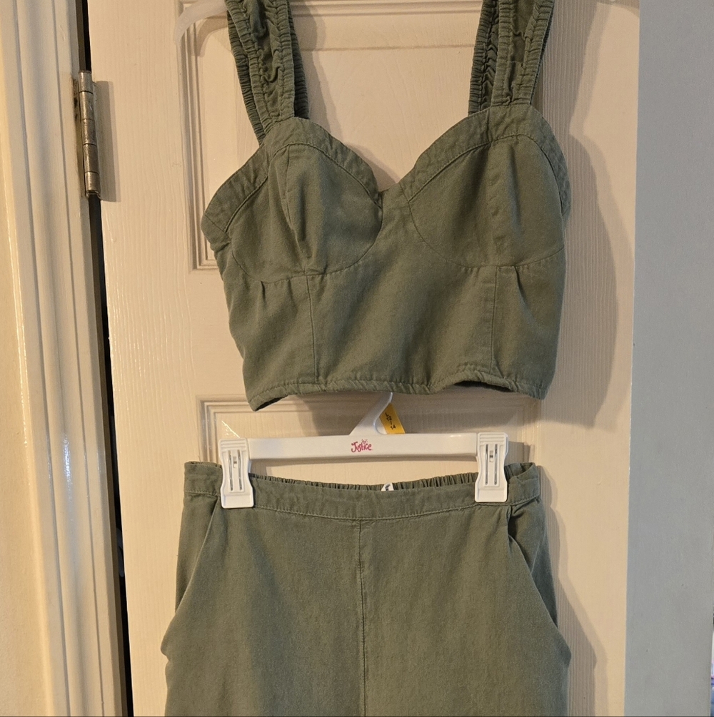 Elegant Olive Wide Leg Jumpsuit